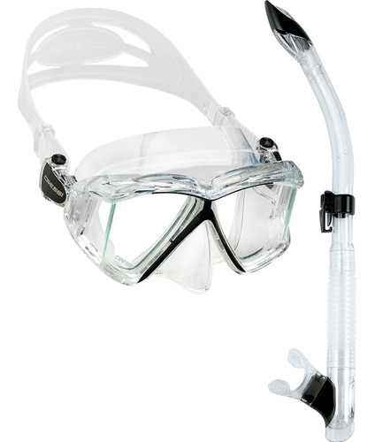 Kit De Mergulho Cressi Máscara Pano 4 Snorkel Tao Cor Transp/preto