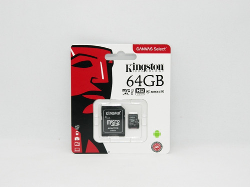Memoria Micro Sd Hc 64gb Kingston Canvas Original Sellada