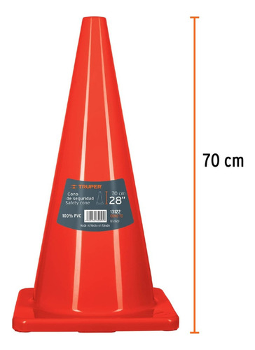 Cono De Seguridad Precaución De 70 Cm De Pvc, Truper