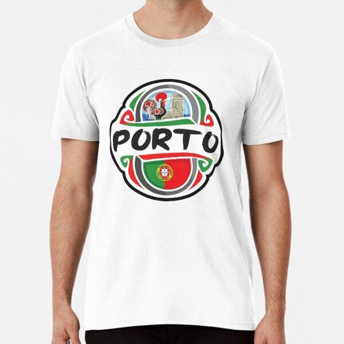 Remera Porto Portugal Flag Badge Travel Souvenir Stamp Algod