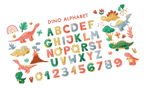 Etiqueta De La Pared Del Alfabeto De Dinosaurio, Adorno Diy,