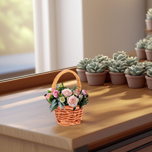 16 Cestas Pequeñas Tejidas Con Asas Para Organizar Y Decorar