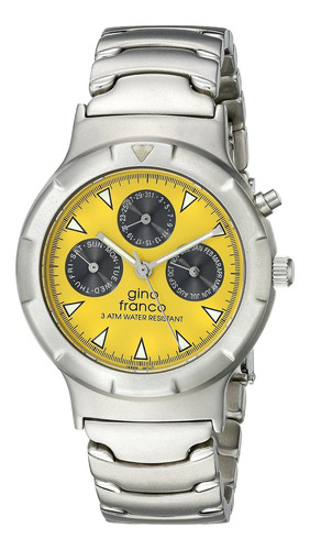 Reloj Hombre Gino Franco 980-yl Cuarzo Pulso Plateado En