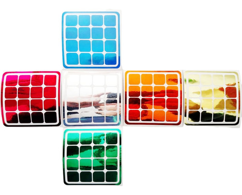 Cubo Rubik Stickers 4x4 Metalizado Liso Florian