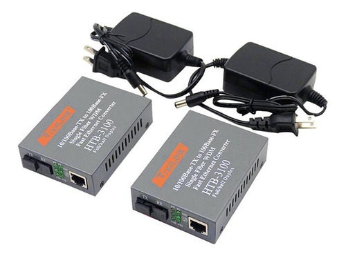 2pcs Transceptores De Fibra Óptica Media Converter Pof