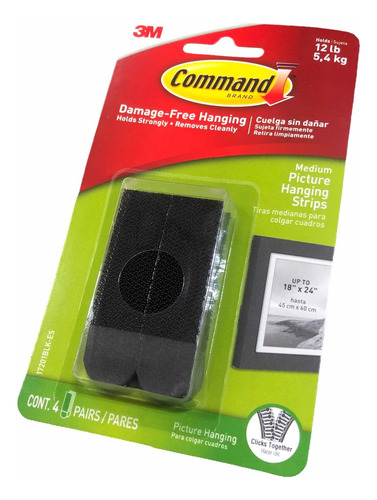 Set 4x Tiras Para Colgar Cuadros Hasta 5.4kg 3m Command New