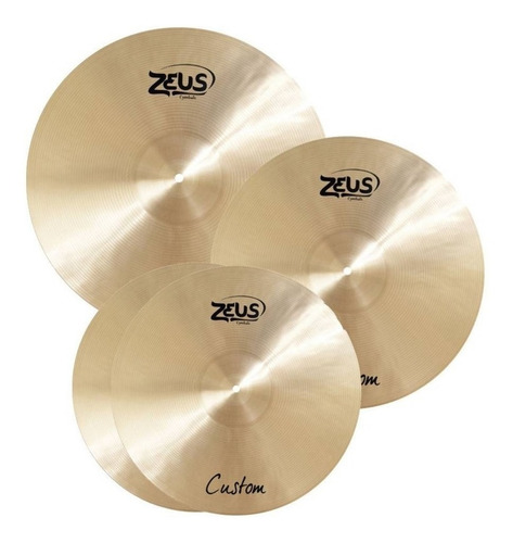 Kit Pratos Zeus Custom Set C 14,16,20 Hihat Crash Ride c/bolsa