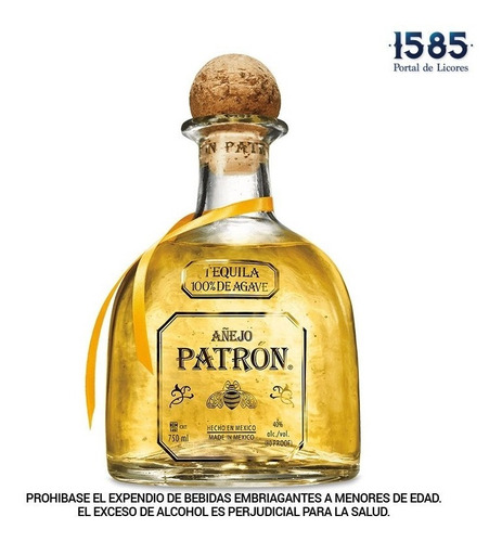 Tequila Patron Añejo 750ml - mL a $449
