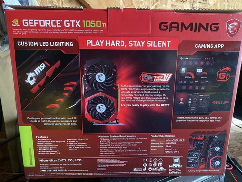 Imagen 3 de 3 de Nueva Tarjeta Gráfica Msi Geforce Gtx 1050 Ti 4gb Gddr5