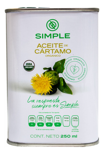 Aceite Cártamo Nutritivo Orgánico Vitamina E Y Omega-6, 2pzs