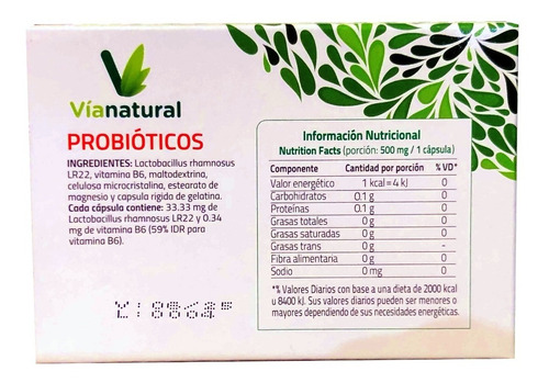Imagen 4 de 4 de Probióticos (flora Intestinal) X 30 Cáps Grandiet X 3 Cajas