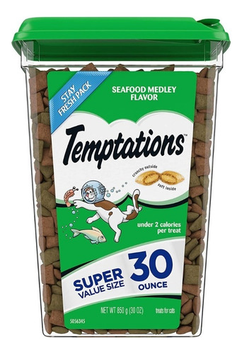 Temptations Snacks Para Gatos Galletas Sabor Comida De Mar 