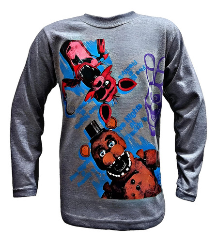 Remera Camiseta Five Night At Freddy's Doble Estampa Premium