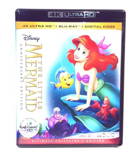 Disney La Sirenita Combo 4k Y Bluray Nuevo Original 