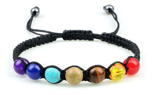 Pulsera Hilo Trenzado Con Piedra Natural 7 Chakras B806