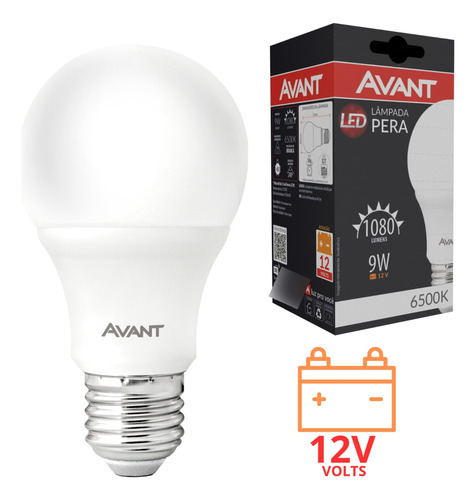 Lâmpada Led 9w E27 12 Volts Bateria, Barco Luz Branca Avant