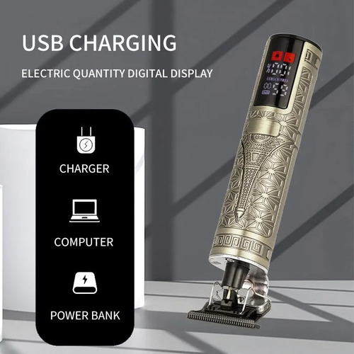 Barbeador Máquina Cortar Cabelo Barbear Dragão Display Usb