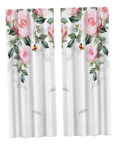 Las Cortinas Transparentes Con Estampado De Rosas 132x241cm