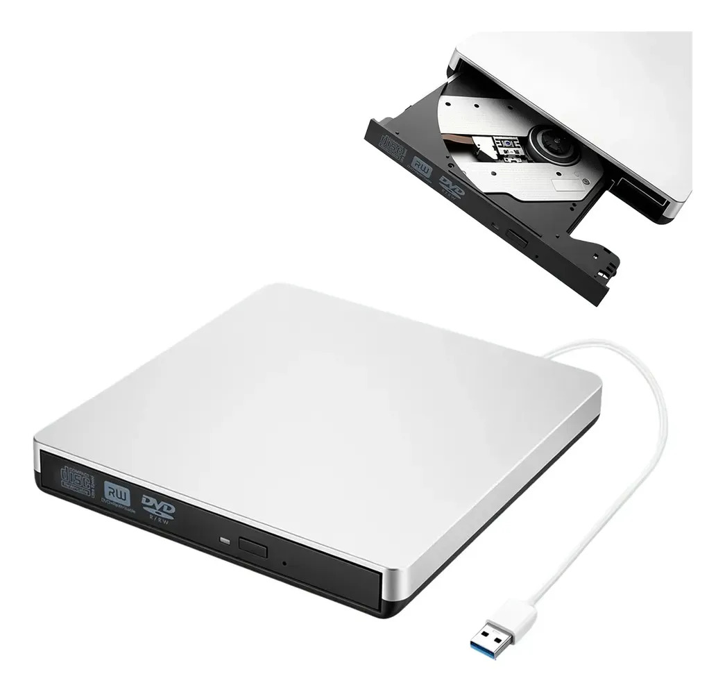 Gravador e Leitor de DVD Externo USB para Windows e Mac HORDY, Gravador Leitor CD DVD Externo