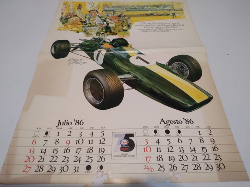 Autos Láminas Calendario De Esso 1986 Muy Bonitas!