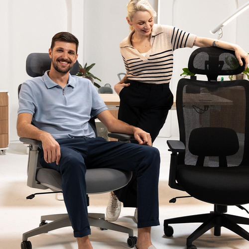 Cadeira Elements Ergonômica Escritório Astra Pro V2 Cinza