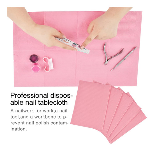 Desechables Toallas Para Limpiar Uñas De Tres Capas Rosa