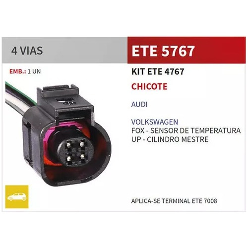 Chicote Sensor Temperatura Audi Vw Fox Cilindro Mestre Up 