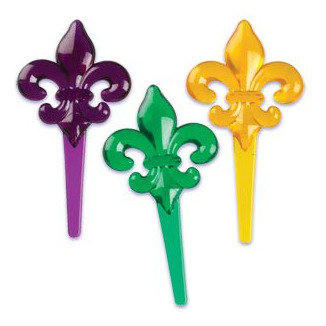 Transluscent Mardi Gra Fleur Lis Picks 24