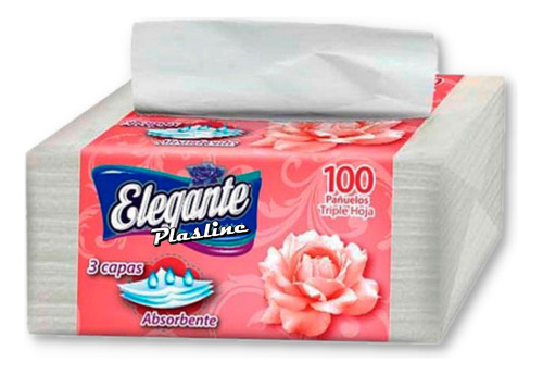 Carilina Pañuelos Papel Tissue Elegante Triple Hoja 100 Un 