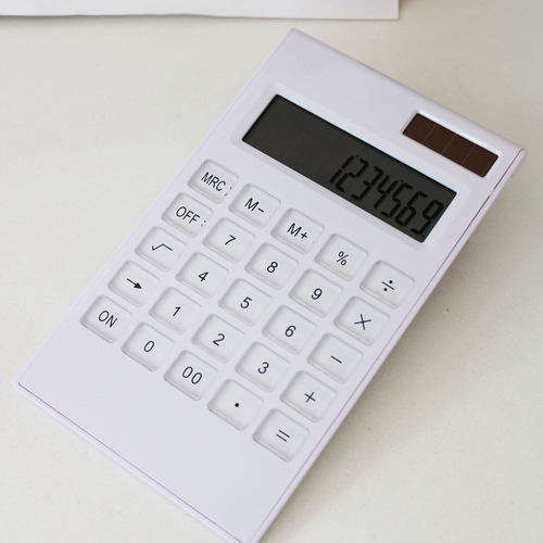 3 Pz Calculadoras Escolar 18 Cm Escritorio Pantalla Grande Color Blanco