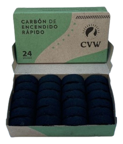 Carbon Vegetal Redondo Sahumador 6 Cajas De 24 Unid Santeria