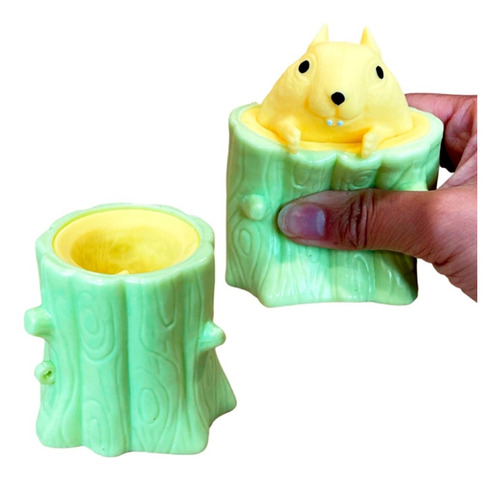 Imagen 2 de 7 de Squishy Ardilla Tronco Árbol Evii Squirrel Antiestress Color