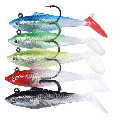 5 Señuelos De Pesca Coloridos Con Forma De Pez De 10 Cm A 19