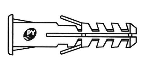 500 Unidades - Tarugo Común Con Tope Nº8 - Marca: Fijaciones Py - Material: 100% Nylon - Para Ladrillo Macizo