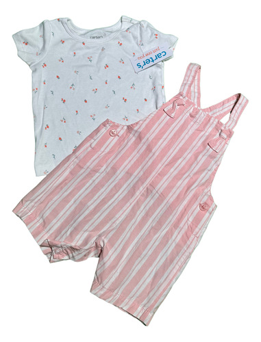 Conjunto Ñiña Carters 2 Piezas Rosa Blanco Edad 9 Meses