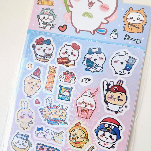 Plancha De Stickers Holográfico Chiikawa Kawaii Anime