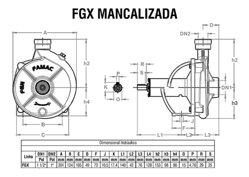 Carcasa de bomba centrífuga Famac Fgx con rotor de acero inoxidable, 0,75 A, 4 CV, color negro y verde, fase eléctrica, ambas frecuencias, N/A, ambas