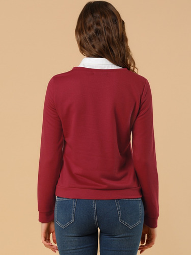 Sudadera Mujer Con Cuello Redondo Y Estampado De Gato