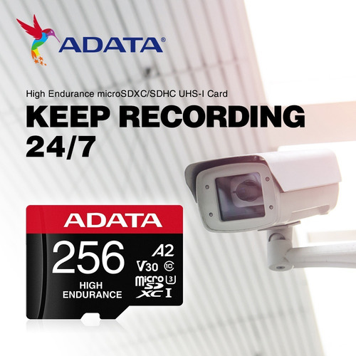 Imagen 7 de 10 de Memoria Adata Micro Sd Sdxc 256gb Cl10 V30 A2 High Endurance Para Grabación Continua y Alta Resistencia.