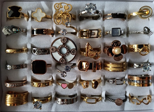 Lote 10 Anillos De Acero Inoxidable