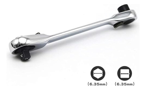 Llave De Trinquete 1/4 Mini Doble Cabeza 72 Dientes Y Destor