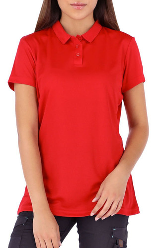 Polera Cooldry Quebec Manga Corta  Mujer Rojo