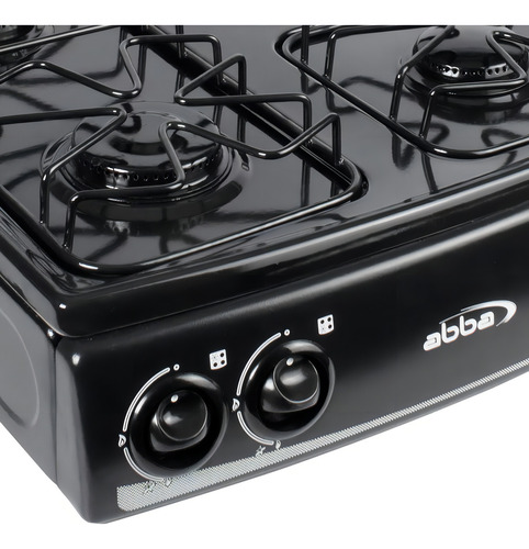 Estufa De Sobreponer Abba 4 Puestos Mixta Glp Sm 400-1 N Ql Color Negro