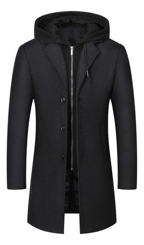 Abrigo Desmontable Capucha Casual Chamarra Para Hombre