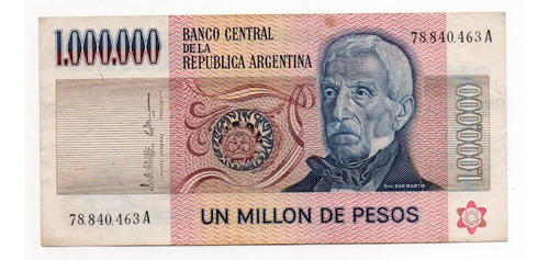 Argentina Billete 1000000 Pesos Ley 1 Millon Bot 2514 Mb+