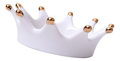 Bandeja Para Bisutería Royal White Ceramic Crown L