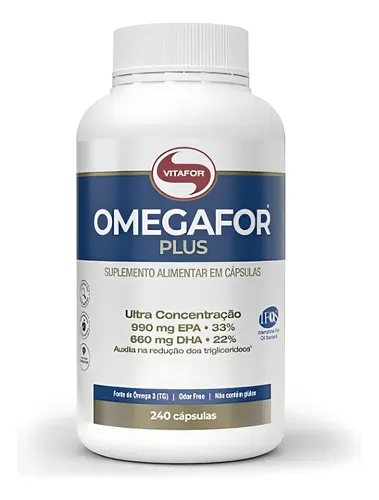 Ômega 3 Vitafor Omegafor Plus 240 Cápsulas Natural / Sem Sabor - Foto oficial e menor preço