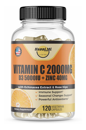 Vitamina C 2000 Mg, Zinc 40 Mg, Vitamina D3 5000 Iu, Extract