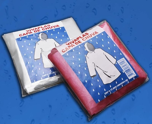Imagem 2 de 6 de 10 Capas De Chuva Descartável Transparente Unisex