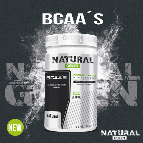 Aminoácidos Bcaas Green Varios Sabores 1kg 100 Servs Natural